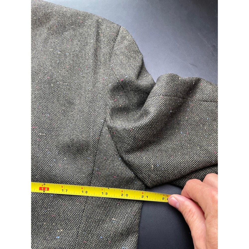 Tommy Hilfiger 38S Green Multi Specs Worsted wool Tweed 3 button Blazer - Picture 4 of 9